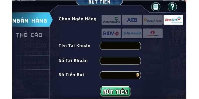 Thực hiện rút tiền thưởng với đa dạng phương thức